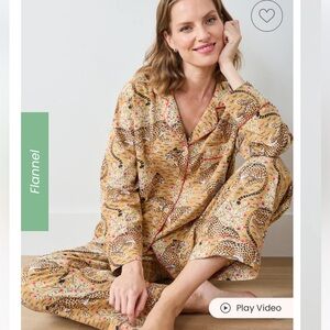Printfresh Lightweight Flannel Long PJ Set in Bagheera size Medium